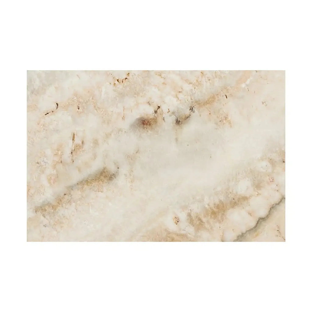 Beige and white marble slab of La Travonya Travertine 16X24 with brushed finish