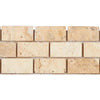 La Travonya Travertine 1X2 Brick Mosaic Filled and Honed elegant wall design