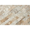 La Travonya Travertine 1X2 Brick Mosaic Split Faced tile showcasing elegant design