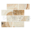 Rectangular marble tiles of La Travonya Travertine 3X6 Tumbled for elegant decor