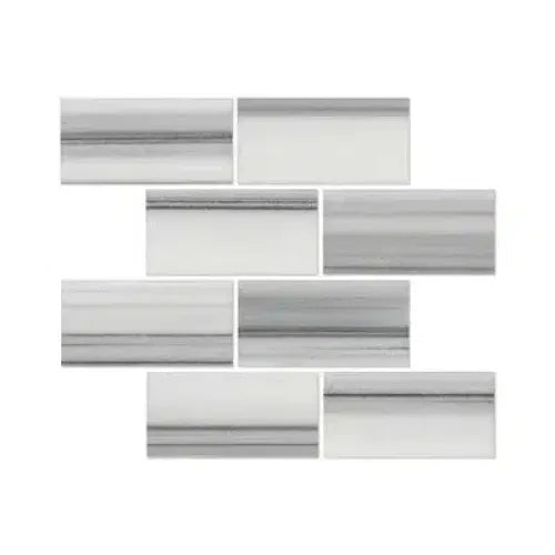 Rectangular Mink Equator Zebra Marble 12X24 Polished Mosaic Tiles for elegant decor