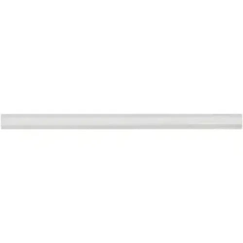 White linear light fixture displayed with Mink Equator Zebra Marble polished bullnose liner