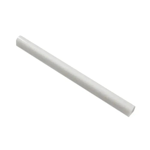 White cylindrical stick in Mink Equator Zebra Marble 3/4X12 Bullnose Liner Polished