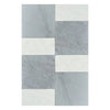 Gray and white marble tile pattern of Modena in Bardiglio Imperiale and Carrara White Set