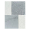 Four marble tiles of Modena in Bardiglio Imperiale and Carrara White set