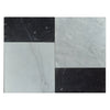 Four-square marble tile pattern in Modena Bardiglio Imperiale and Nero Marquina set