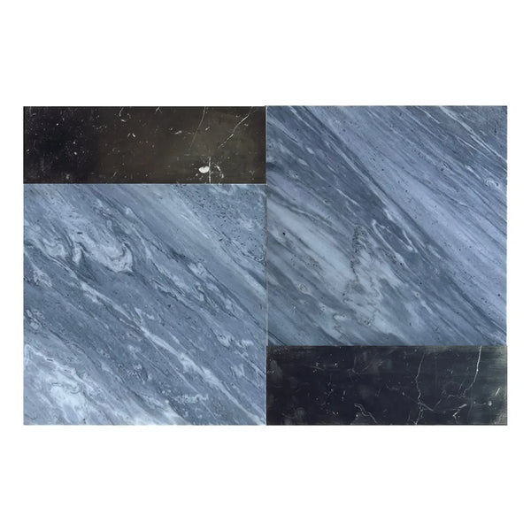 Marble tile pattern of Modena in Bardiglio Nuvolato and Nero Marquina Set