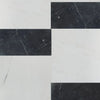 Black and white marble tile pattern in Modena in Bianco Dolomite and Nero Marquina set