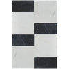 Black and white marble tile pattern featured in Modena in Bianco Dolomite set