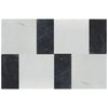 Black and white marble tile pattern of Modena in Bianco Dolomite and Nero Marquina set