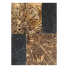 Marble and dark stone tile arrangement featuring Modena in Emperador Dark and Nero Marquina