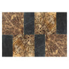 Rectangular marble tile pattern of Modena in Emperador Dark and Nero Marquina set