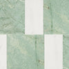 Green marble and white tile pattern of Modena in Ming Green and Bianco Dolomite set