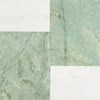 Green and white marble tile pattern in Modena in Ming Green and Bianco Dolomite set