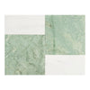 Geometric marble tile pattern featuring Modena in Ming Green and Bianco Dolomite