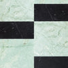 Black and white marble tile pattern in Modena in Ming Green and Nero Marquina set