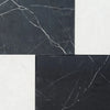 Black and white marble tiles from Modena in Nero Marquina and Carrara White set