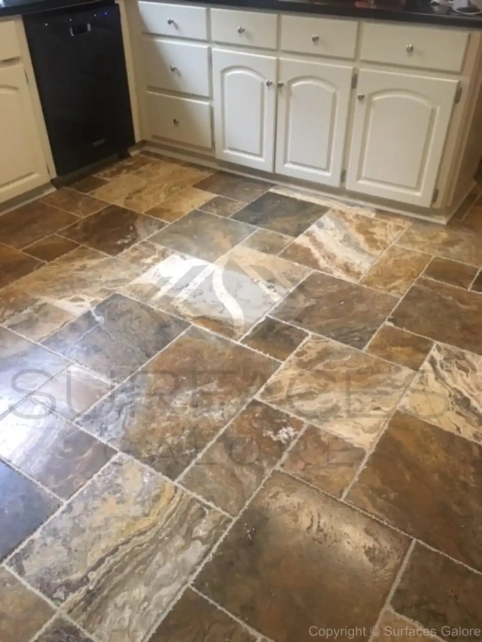 Installed marble and travertine tiles in various spaces like kitchen, bathroom, and living room, showcasing elegant and durable natural stone surfaces