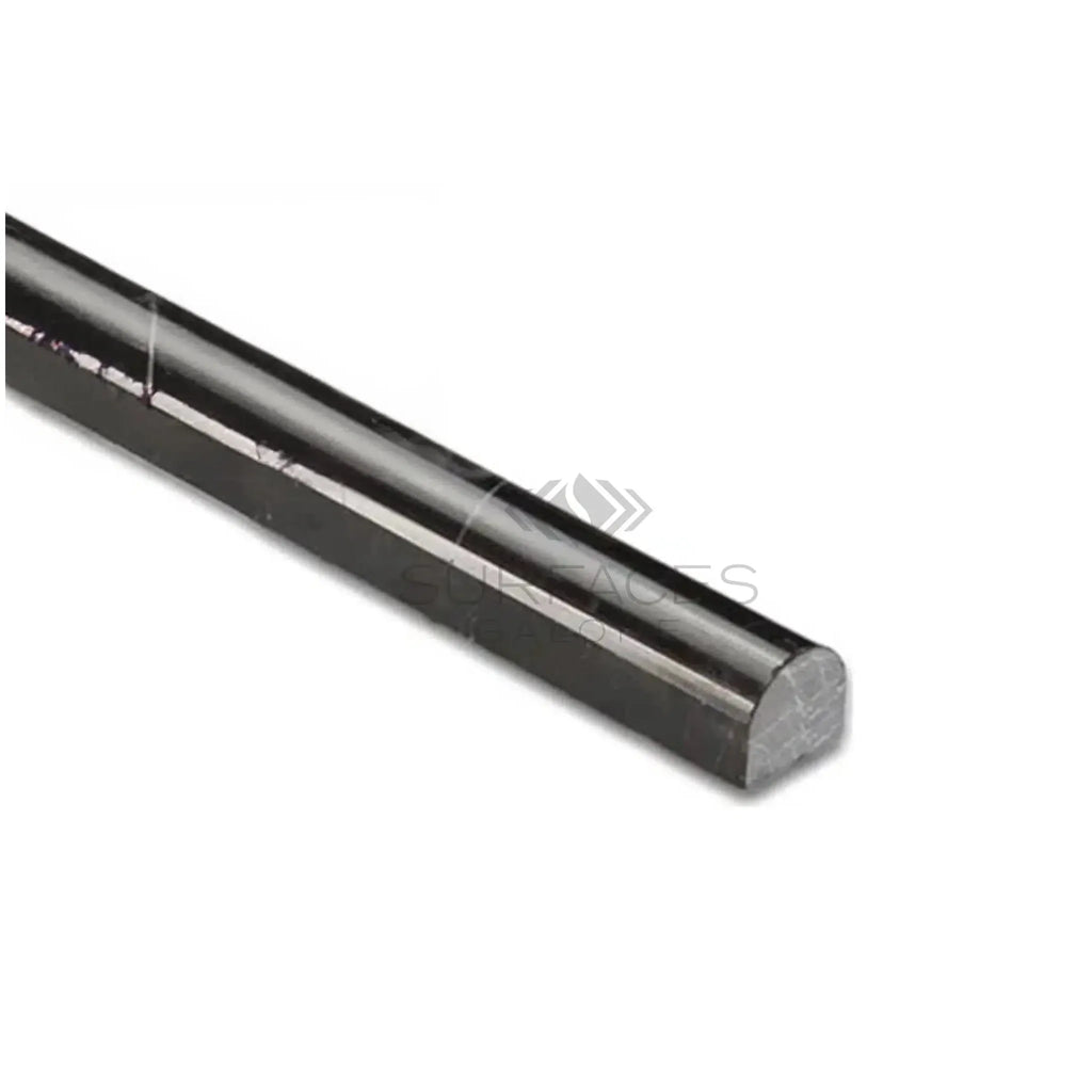 Black half-round rod from Nero Marquina Black 1/2X12 Pencil Liner Polished or Honed