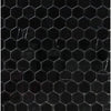 Black hexagon tile mosaic of Nero Marquina Marble for elegant interior design