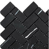 Black marble herringbone tile for Nero Marquina/Black 1X2 marble mosaic design