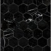 Nero Marquina Black 2 Inch Hexagon Marble Mosaic Polished or Honed Tiles