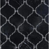 Black marble arabesque tile in Nero Marquina 3 inch Lantern polished marble mosaic