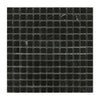 Black square mosaic tile from Nero Marquina Black 5/8X5/8 Marble Mosaic collection