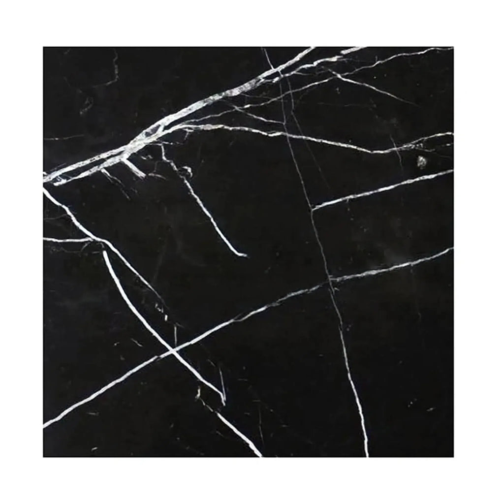 Black Marble Tile with White Veining from Nero Marquina, 12X12 Polished or Honed