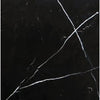 Elegant Nero Marquina Black Marble with white veins, available in 12X12 polished or honed