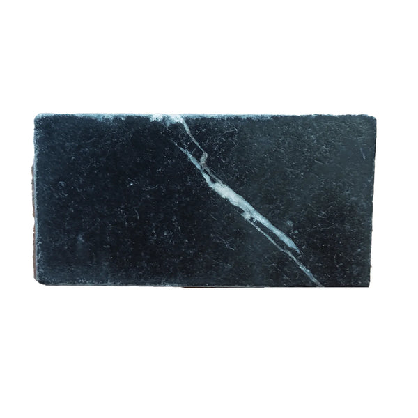 Rectangular black soap with white vein in Nero Marquina Black Marble 3X6 Tumbled