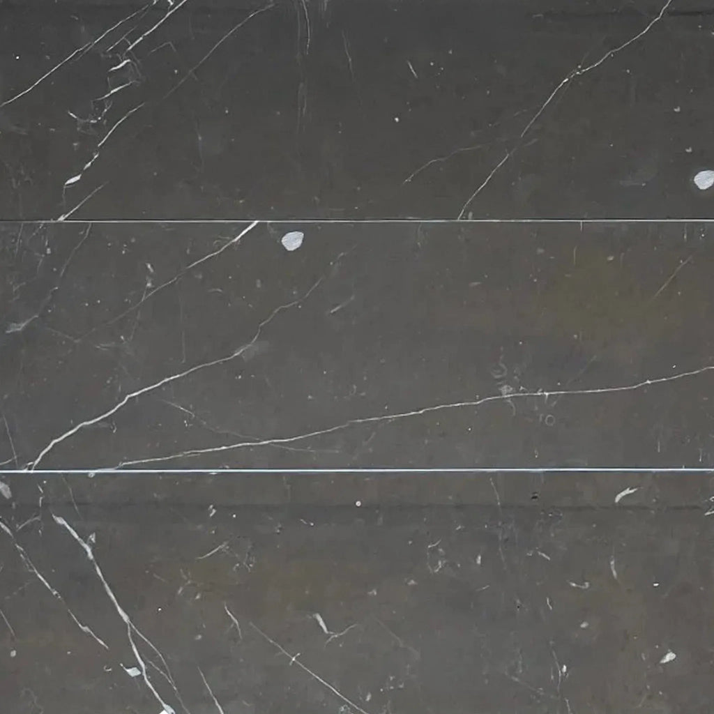 Gray marble tiles with white veining for Nero Marquina Black Marble 4X12 finish options