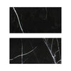 Two black marble tiles with white veining from Nero Marquina Black Marble collection