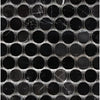 Nero Marquina Black Penny-Round Marble Mosaic in polished or honed finish