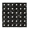 Black and white mosaic tile pattern of Nero Marquina marble with white dots