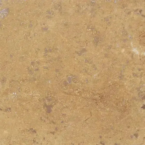 Textured beige stone surface of Noce Travertine 12X12 filled and polished