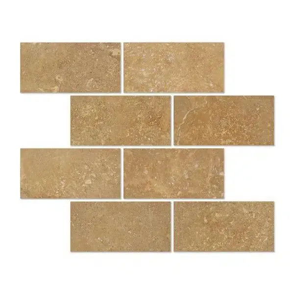 Rectangular Noce Travertine 12X24 Cross-Cut Filled and Honed tiles for elegant interiors