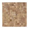 Square mosaic tile pattern of Noce Brown Travertine 1X1 Mosaic Split-Faced