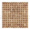 Noce Travertine 1X1 Mosaic Tumbled tile in square travertine design