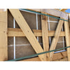 Wooden crate containing Noce Travertine mosaic stone slabs with ivory dots