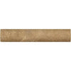 Tan Travertine Pencil Tile in Noce Brown Travertine 1X6 Quarter-Round Trim Honed