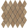 Diamond-patterned beige tile mosaic from Noce Travertine 2X4 collection, tumbled finish