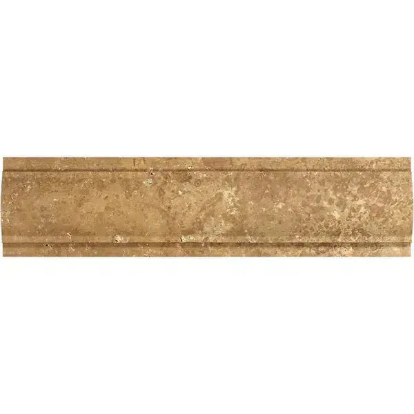 Noce Travertine 3X12 Arch Baldwin Molding Honed decorative border tile display