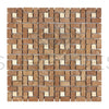 Geometric Noce Travertine 5/8X1 1/4 Pinwheel Mosaic tile with Ivory dots