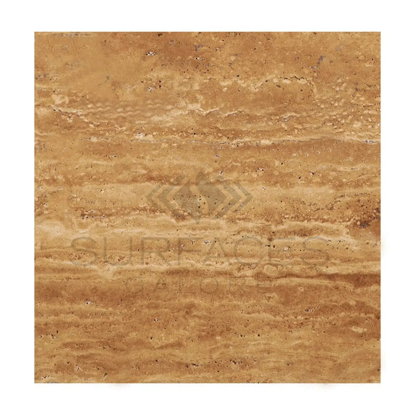 Noce Exotic 18X18 Vein-Cut Travertine tile with elegant horizontal striations