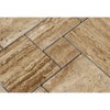 Noce Exotic OPUS Mini-Pattern Travertine Tile Flooring Mosaic Unfilled and Polished