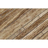 Noce Exotic Random Strip Travertine Mosaic Vein-Cut Unfilled and Polished Tile Pattern