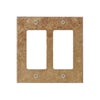 Brown marble Noce Travertine double rocker switch wall plate for elegant decor