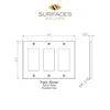 Noce Travertine Triple Rocker Switch Wall Plate Diagram for Electrical Installation