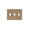 Tan stone Noce Travertine triple toggle light switch plate for elegant decor